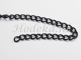 KBH10  10 cm ketting  Zwart ca. 7 x 5 mm