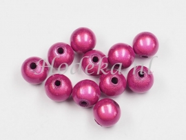 MIR08/21  10 X miracle beads Donker Oud Roze ca. 8mm