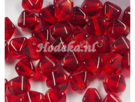 GKB14 20 x Tsjechische Glaskraal Ruit 6 x 6mm Rood