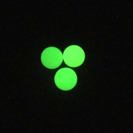 KGD09  1 x  Glow in the dark Acryl bol Groen 16mm zonder rijggat