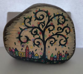 HPS33 Hand painted Happy stone by Hodeka.nl fantasie
