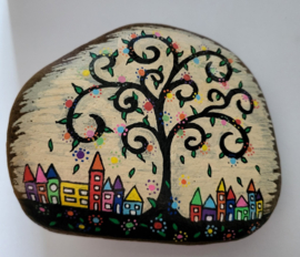 HPS33 Hand painted Happy stone by Hodeka.nl fantasie
