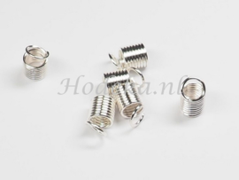 BVK27   8 x Spiraalklemmetje 10x6.5mm  Zilverkleur