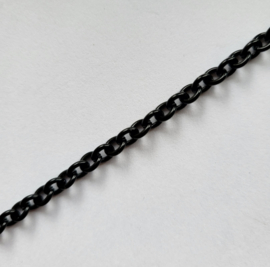 KBH24   1 x 10 cm. Ketting Zwart ca. 6 x 5 mm