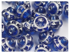 CZR13  10 x Tsjechische Glaskraal Rond 8mm Blauw