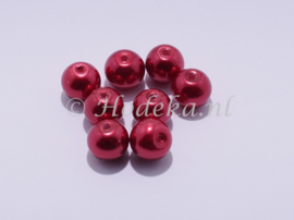 GPA08/19 15 x  Glasparel Rond 8mm Rood