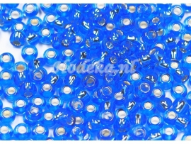 CRP08/09a  50 gram Preciosa Rocailles 8/0 Blauw Silverlined