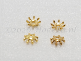 *BKK60  10 x  Metalen Kralenkap ca. 8mm Goud kleur