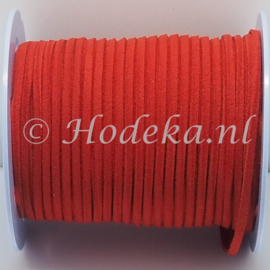 BSV48  1 meter imitatie Suede Veter Rood 4mm