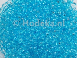 CRP08/16  12 gram Preciosa Rocailles 8/0 Blauw transparant