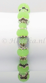 ABP02-03  Armband met rainbeads Groen