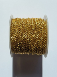 *KBH26  10 cm RVS ketting  Goud 3.5x2.5mm