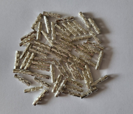 *FGB01   12 x  Metalen kraal staafje filigraan  13mm Zilver