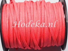 BSV15  1 meter imitatie Suede Veter Licht Rood 4mm