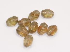 OVG22 12 x Glaskraal  Ovaal 12mm Olivine