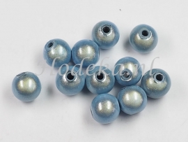 MIR08/16  10 X miracle beads Grijs/Blauw ca. 8mm