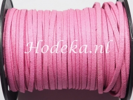 BSV32  1 meter imitatie Suede Veter Oud Roze 4mm