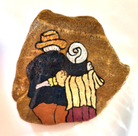 HPS27 Hand painted stone by Hodeka.nl  *Golden Oldies*