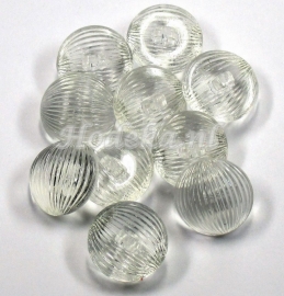 KNO81a  5 x Transparante bolle knoop met oog ca. 23 mm