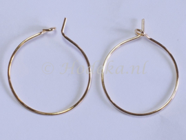 WGR03a  30 x Wijnglas ring  20 x 0.8 mm  Goud