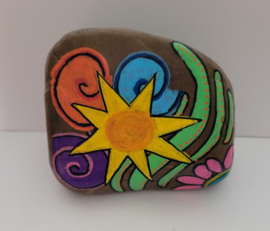 HPS32 Hand painted Happy stone by Hodeka.nl fantasie