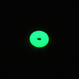 KGD08  1 x  Glow in the dark edelsteen schijf Groen 25mm