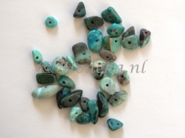 *NST25  20 x Natuursteen diverse kleuren *Chrysocolla*