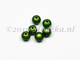 MIR08/24  10 x miracle beads Leger Groen ca. 8mm