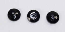 KNO23a 5 x  Mooie Zwarte facet knoop ca. 11 mm 