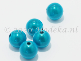 MIR12/10  6 X miracle beads Aqua Blauw 12mm