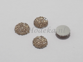 PLS11   1 x Plaksteen "cabochon"  sparkling  licht leverkleur