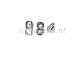 BKK71   8 x  Metalen Eindkapjes om te Lijmen 11x6 mm Antiek Zilver