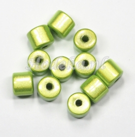 MIT08/05  8 X miracle beads Tube ca 8mm Licht Groen