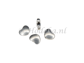 MTL126  12 x  Metalen kraal Hartje 8mm Antiek Zilver