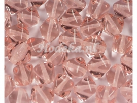 GKB13a  100 x Tsjechische Glaskraal Ruit 6 x 6mm Roze