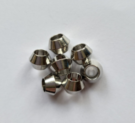 MTL17   4 x Metalen kraal Rondel 7 x 10 mm Antiek Zilver