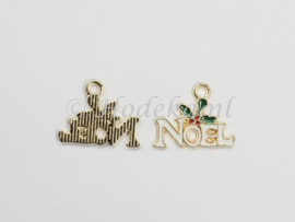 KBD37a  6 x  Kerstbedel Noël 15 x 19 mm