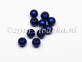 MIR08/27  10 x miracle beads Donker Blauw/Paars ca. 8mm
