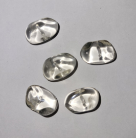 CZA08  4 x Tsjechische Glaskraal Fantasie 18x10mm Transparant