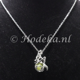 KGD01 ketting met Zeemeerminhanger Glow in the dark Groen