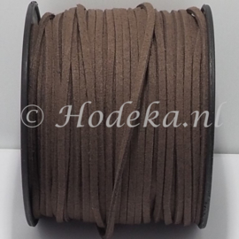 BSV54  1 meter imitatie Suede Veter Donkerbruin 3mm