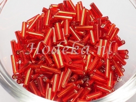 RST07a Rocailles staafjes Rood 50 gram