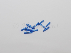 PRS10 Preciosa Bugle Staaf  Blauw Silverlined recht met twist 15 mm 10 gr.