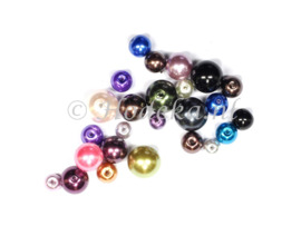 GPA41   Ronde parel mix 50 gram diverse kleuren en maten 