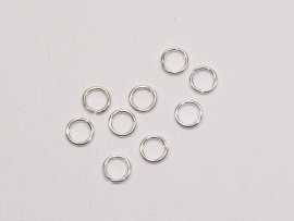 BHR01  40 ringetjes 6mm  -sterk- Antiek Zilver