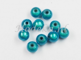 MIR08/17  10 X miracle beads Aqua Blauw ca. 8mm