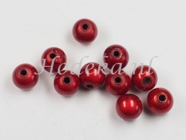 MIR08/15  10 X miracle beads Donker Rood ca. 8mm