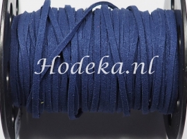 BSV27  1 meter imitatie Suede Veter Donker Blauw 3mm