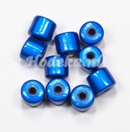 MIT08/03  8 X miracle beads Tube ca 8mm Donker Blauw