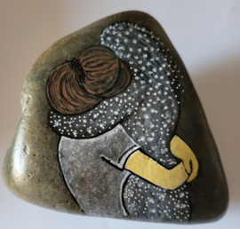 HPS23 Hand painted stone by Hodeka.nl  *Afscheid*